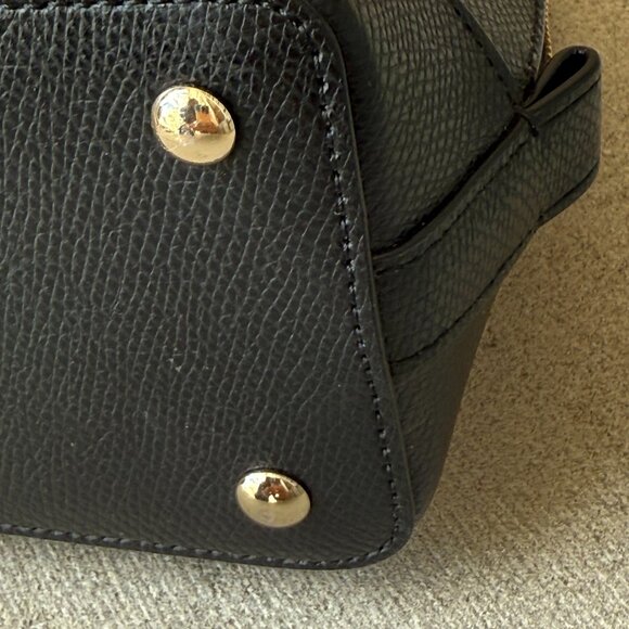 COACH MINI SIERRA DOME CROSSGRAIN LEATHER SATCHEL CROSSBODY BAG Black Leather - Picture 11 of 15